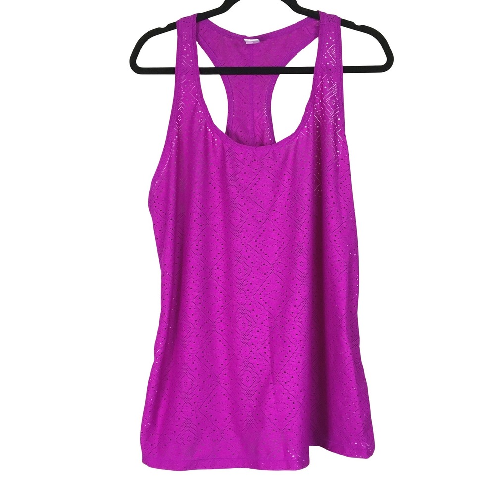 Old Navy Active Laser Cut Geometric Racerback Tank Top XL Purple
